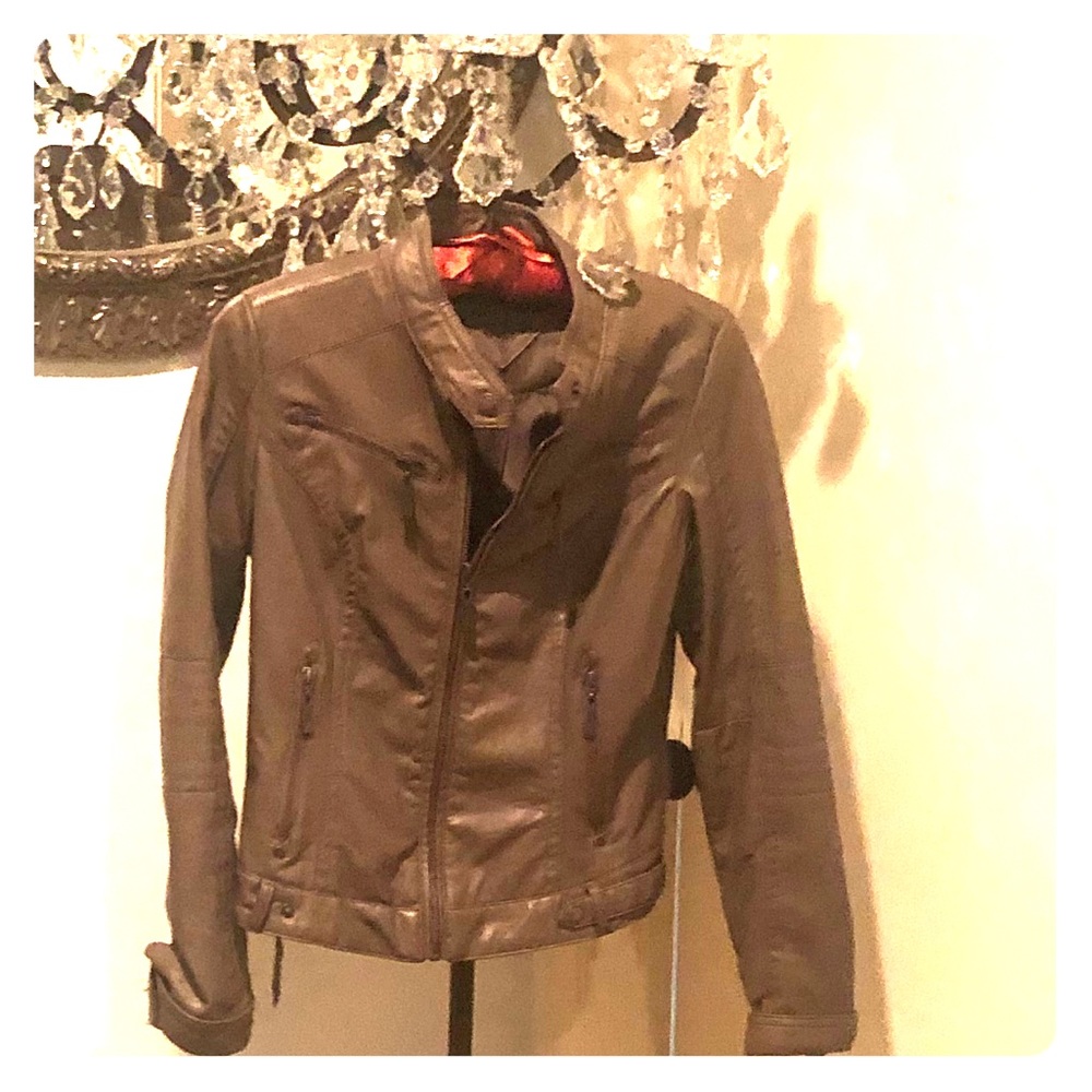 Brown Faux Leather Jou Jou Jacket
